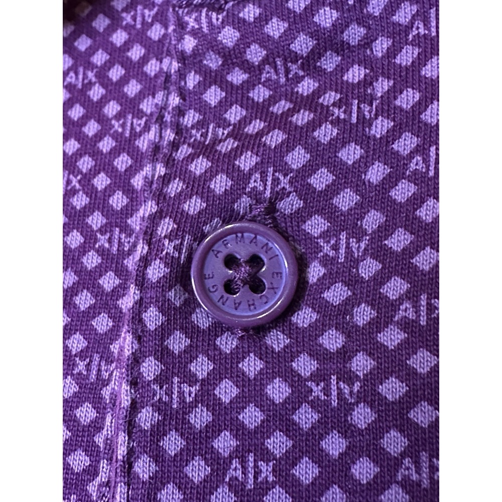 Armani Exchange A|X Mens Red All Over Micro Logo Print Stretch Polo Shirt 2XL - Picture 13 of 14